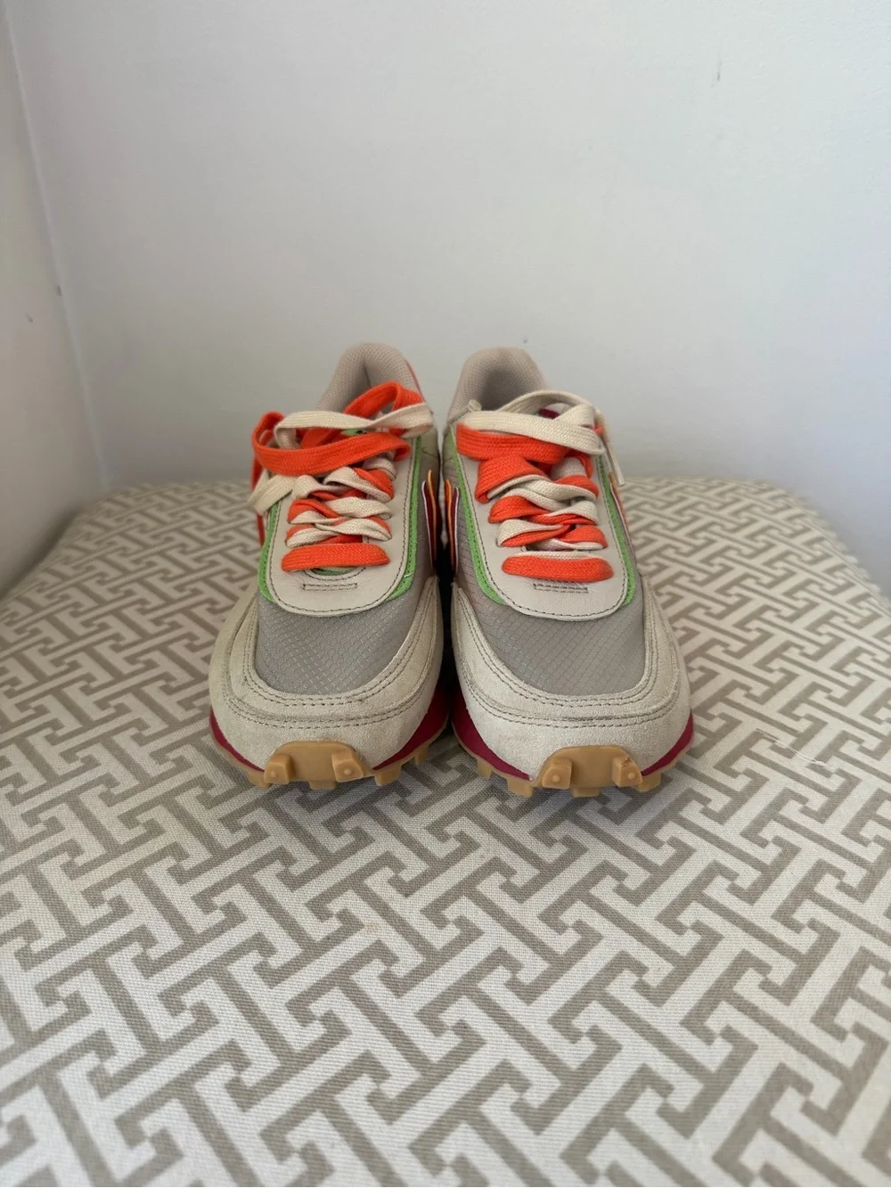 Nike Women's Orange, Beige & Green Layered Running Sneakers